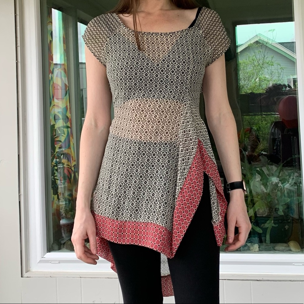 Cop.Copine Flowy Tie Waist Blouse size M